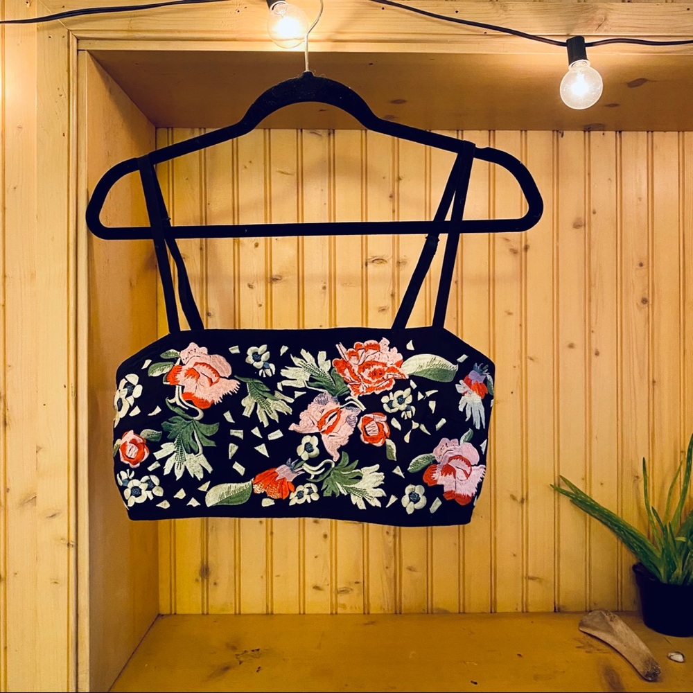 ASOS floral embroidered crop tank